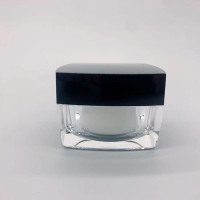 base trasparente del coperchio del nero del barattolo della crema del quadrato di 5g 10g 30g 50g